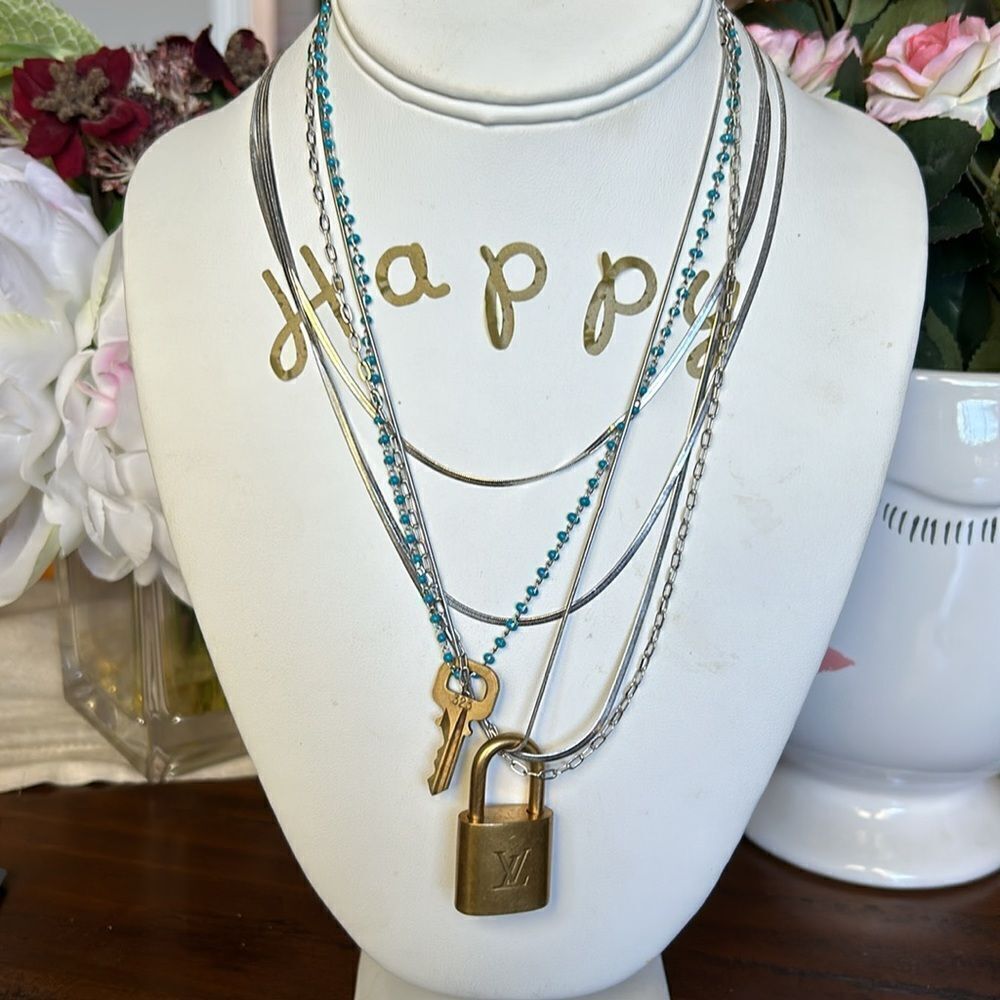 Louis Vuitton Key and lock #313 and 2 layered necklace’s NwT - Picture 1 of 12